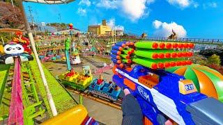 Nerf War | Amusement Park Battle 100(Nerf First Person Shooter)