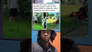 TikTok 'Lawn Guy' transforms disabled woman's yard for free.