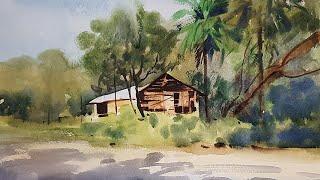 Simple Watercolour Landscape by Prakash Mahato