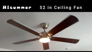 Hisummer Farmhouse Modern 52-inch Ceiling Fan with Light and Remote Amazon Unboxing Video