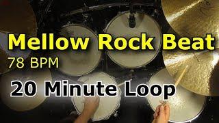 20 Minute Backing Track - Mellow Groove Rock Drum Beat 78 BPM