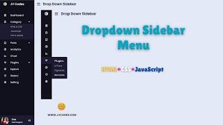 How to Create a Dropdown Sidebar Menu in #HTML #CSS #javascript