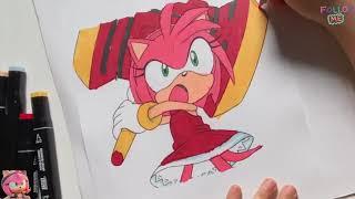 Let’s let’s colour Amy together from sonic cartoon