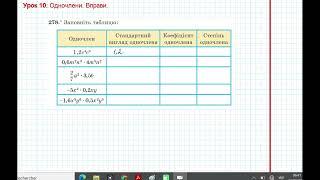 Урок 14: Одночлени. Вправи 274 - 281 за підручником Мерзляк 2020.