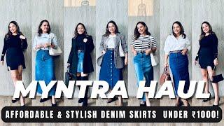 WINTER FASHION ESSENTIALS: DENIM SKIRTS UNDER ₹1000 FROM MYNTRA