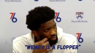 “Wemby is a Flopper” - Joel Embiid Post Game Interview - Spurs vs 76ers