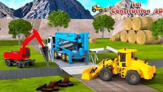 Crashed Dump Truck - Road roller, Cement Mixer building Overpass Bridge | 3D Construction Vehicles