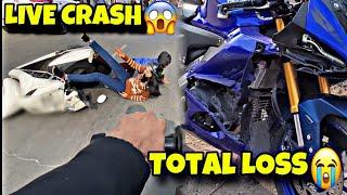 Live crash | bike total loss #viral #crash #foryou #r15