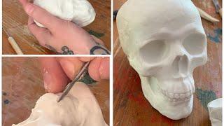 Modeling a skull with air dry clay