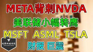 美股 META确认26年AI投入转型！NVDA预期适度放低！MSFT、ASML、TSLA财报！美联储小幅转鹰！