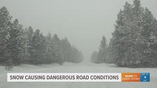 Snow causing dangerous road conditions throughout Inland Northwest