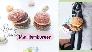 Crochet Mini Hamburger Keychain  - Cute Amigurumi Pattern | NHÀ LEN