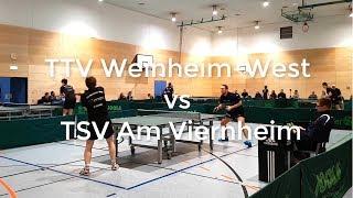 Verbandsliga: TTV Weinheim West vs TSV Amicitia Viernheim [ 2018/2019 ]