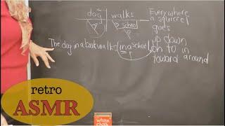 ASMR ‍Teaching Cursive at the Chalkboard, 1965  Writing, Chalk, Paper Shuffling Soft Spoken