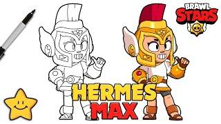 How To Draw Hermes Max ️ | Brawl Stars | New Skin | Jurassic Splash