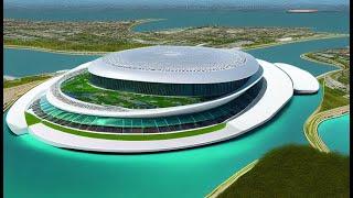 Innovative Floating Sustainable Stadium: The Future of Sports Architecture || Moj World