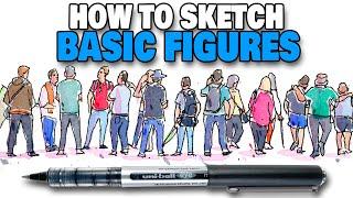 Urban Sketching BASIC FIGURES - Small & Simple People For Beginners!