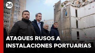 ZELENSKI afirma que los ATAQUES rusos DAÑARON 321 INSTALACIONES portuarias