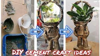 Make a beautiful flower pot with gloves - DIY CEMENT CRAFT IDEAS - Amateur Craftsman