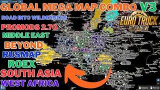 ETS2 1.50  Promods 2.70, AFRICA, ASIA ,Beyond, Rusmap 2.50,Roex 4.2, VOLGA:GLOBAL MEGA  MAP COMBO V3