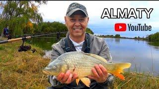 Рыбалка на карпа в сентябре близ Алматы. Карпы загибают фидер. fideer karpfishing in Kazakhstan