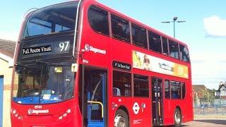 FULL ROUTE VISUAL | London Bus Route 97 - Stratford City to Chingford Station | 19744 (LX11BBO)