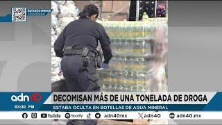 Decomisan más de de una tonelada de droga; estaba oculta en botellas de agua mineral