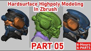 Hardsurface helmet Highpoly modeling in Zbrush Part_05