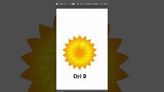 How to make sunflower in Illustrator #short.
