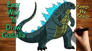 How To Draw Godzilla | Godzilla Cartoon | Godzilla Drawing