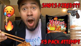 SHOTS FIRED DURING FIRE NOODLE CHALLENGE???  *Not even clickbait tbh*