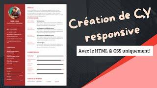 #Jour4: Projet complet de HTML & CSS -- Création de CV responsive