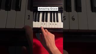 Amazing Grace in the easiest way possible ️ #piano #tutorial #pianomusic #pianotutorial