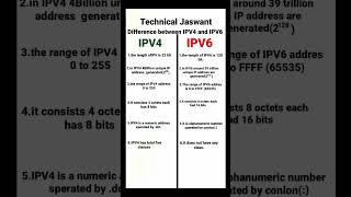 Difference between IPV4 and IPV6#shortvideo #shorts