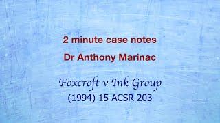 Foxcroft v Ink Group (Protection of company under administration)