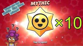 10 Mythic Star Drop 🟥 | Pins | Brawlers| Skins #brawlstars