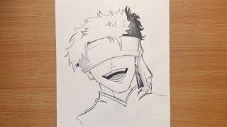 How to draw blindfold anime step by step || easy anime drawing