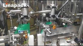 Linapack linear stand up pouch fill and seal machine filling motor oil