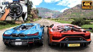 Lamborghini Revuelto & Lamborghini Aventador SVJ | Forza Horizon 5 | Thrustmaster T300RS gameplay