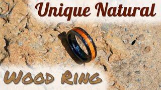 Awesome Unique Natural Ceramic Wood Ring Inlay Mens / Womens | Wedding Ring | Review