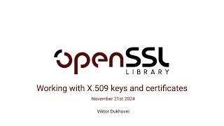 Working with X.509 Keys and Certificates