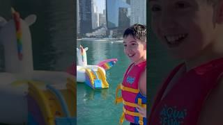 World's Largest Inflatable Waterpark ️ ️#oliverandlucas #dubai