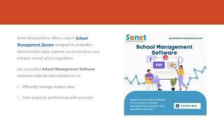 Comprehensive School Management Systems | Sonet Microsystems #erpsoftware #managementsystem