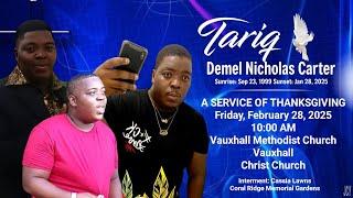 A Service of Thanksgiving for the Life of Tariq Carter