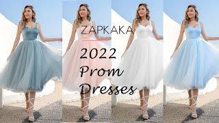 ZAPAKA Women Party Dress Sky Blue Homecoming Dresses Tulle Sleeveless Cocktail Dress