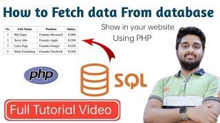 How to fetch data from database and display in table using php in hindi.