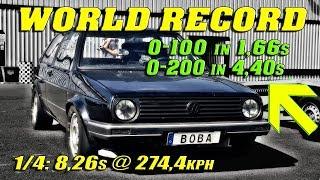 QUICKEST GOLF ON EARTH | Boba´s 1233HP Golf Santa Pod Raceway 2018 | New World Record!