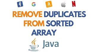 Remove duplicates from sorted array in Java | Leetcode 26 | O(1) space