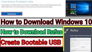 How to Download Windows 10 | How to Download Rufus Software | Create bootable USB Urdu | Hindi