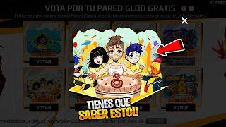 RAPIDO GRATIS PARED GLOO POR EL 8 ANIVERSARIO DE FREE FIRE EVENTO VOTA POR TU PARED GLOO GRATIS